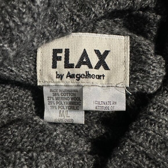 Flax By Angelheart Womens Sweater Dress Medium Turtleneck 3/4 Sleeve Wool Blend - Picture 7 of 8